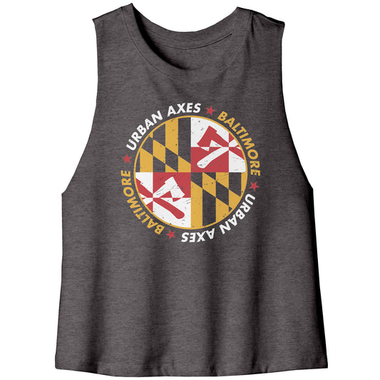 Baltimore Flag - Bella Women's Racerback Crop Tank