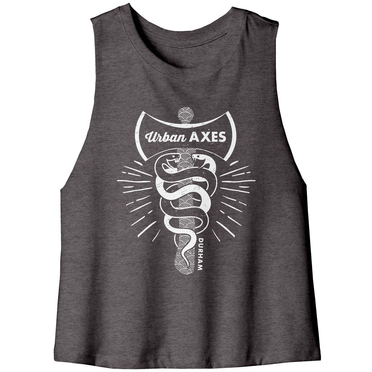 Durham City of Axes Bella Women's Crop Racerback Tank