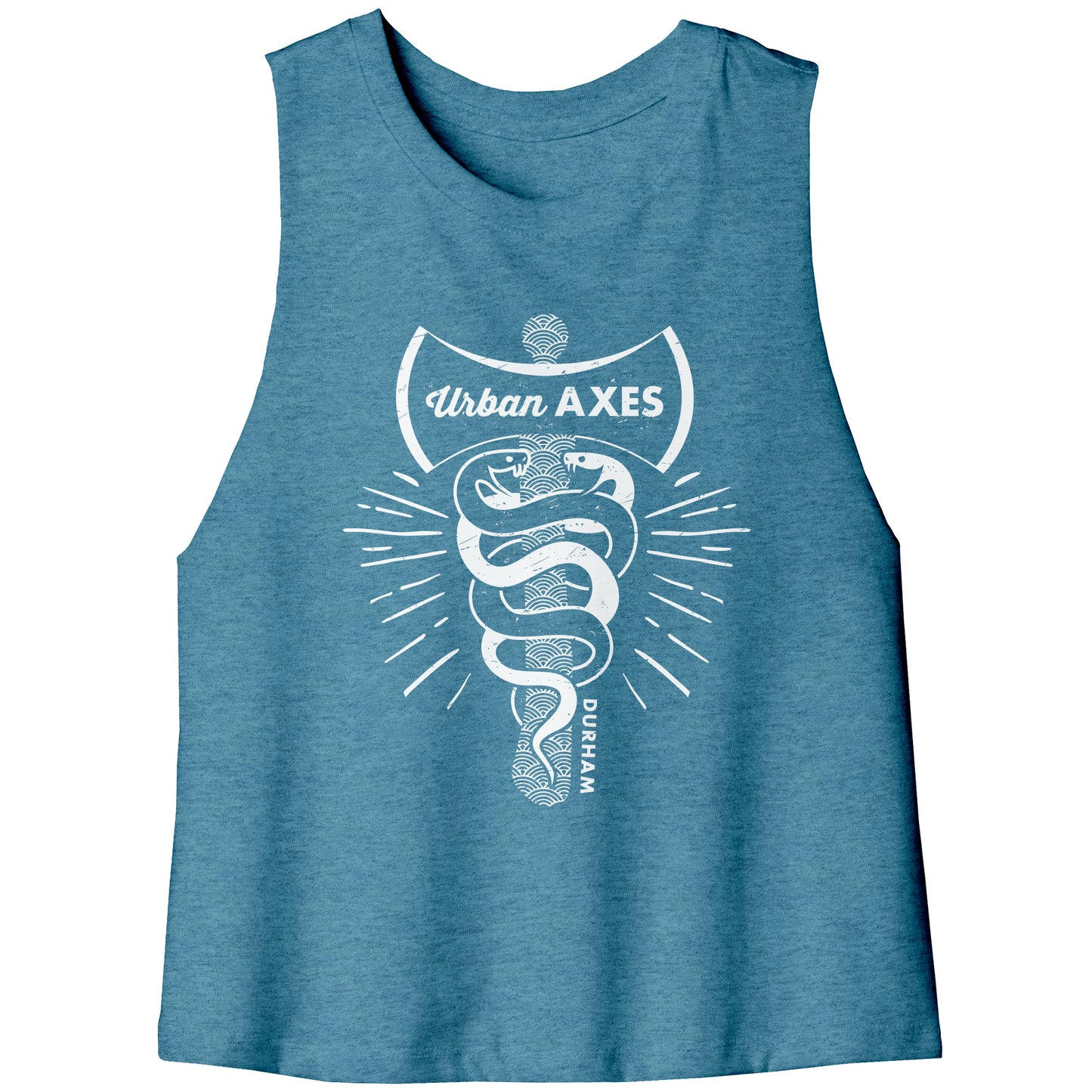Durham City of Axes Bella Women's Crop Racerback Tank