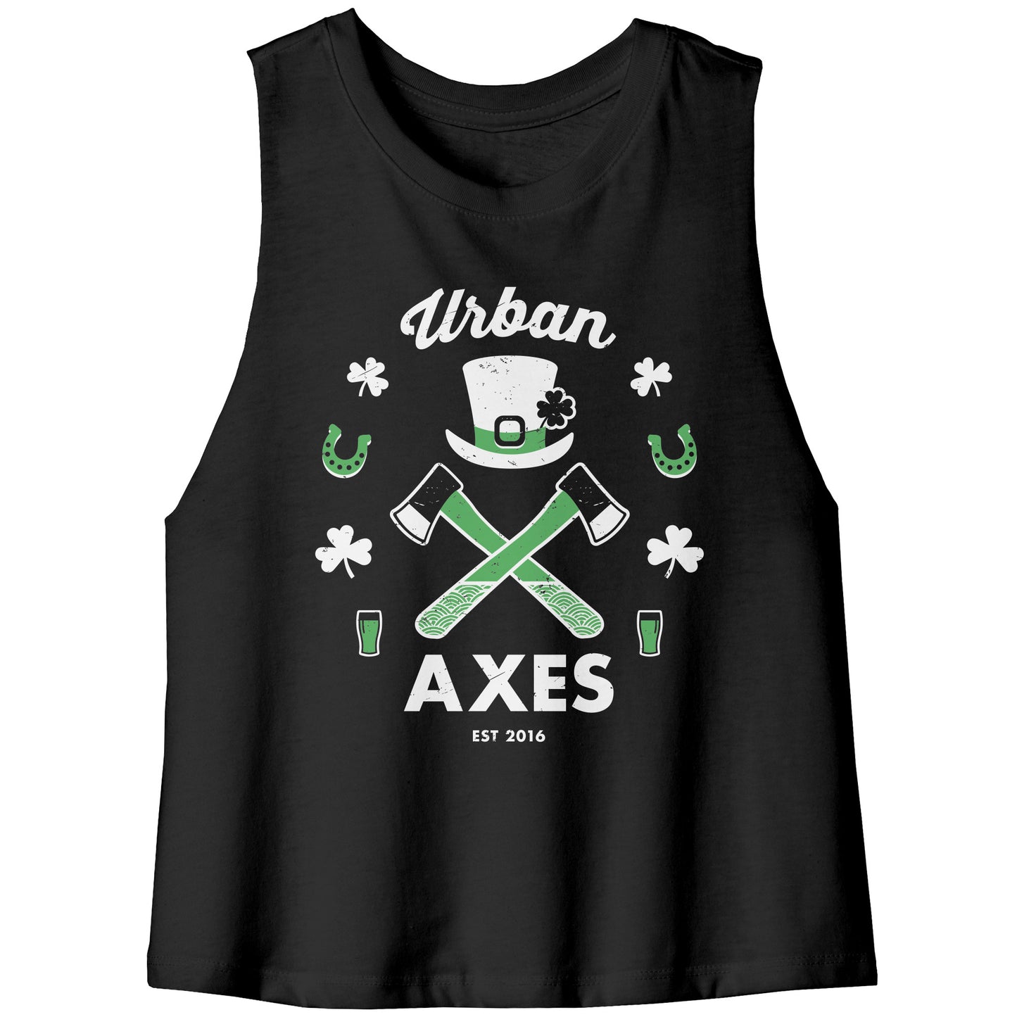 Lucky Axes #2 - Bella Women's Racerback Crop Tank
