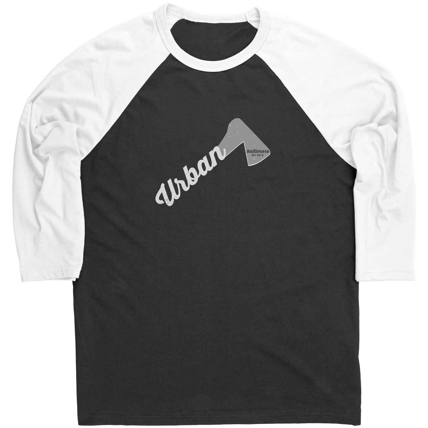Baltimore Axe Script - Unisex Raglan 3/4 Length