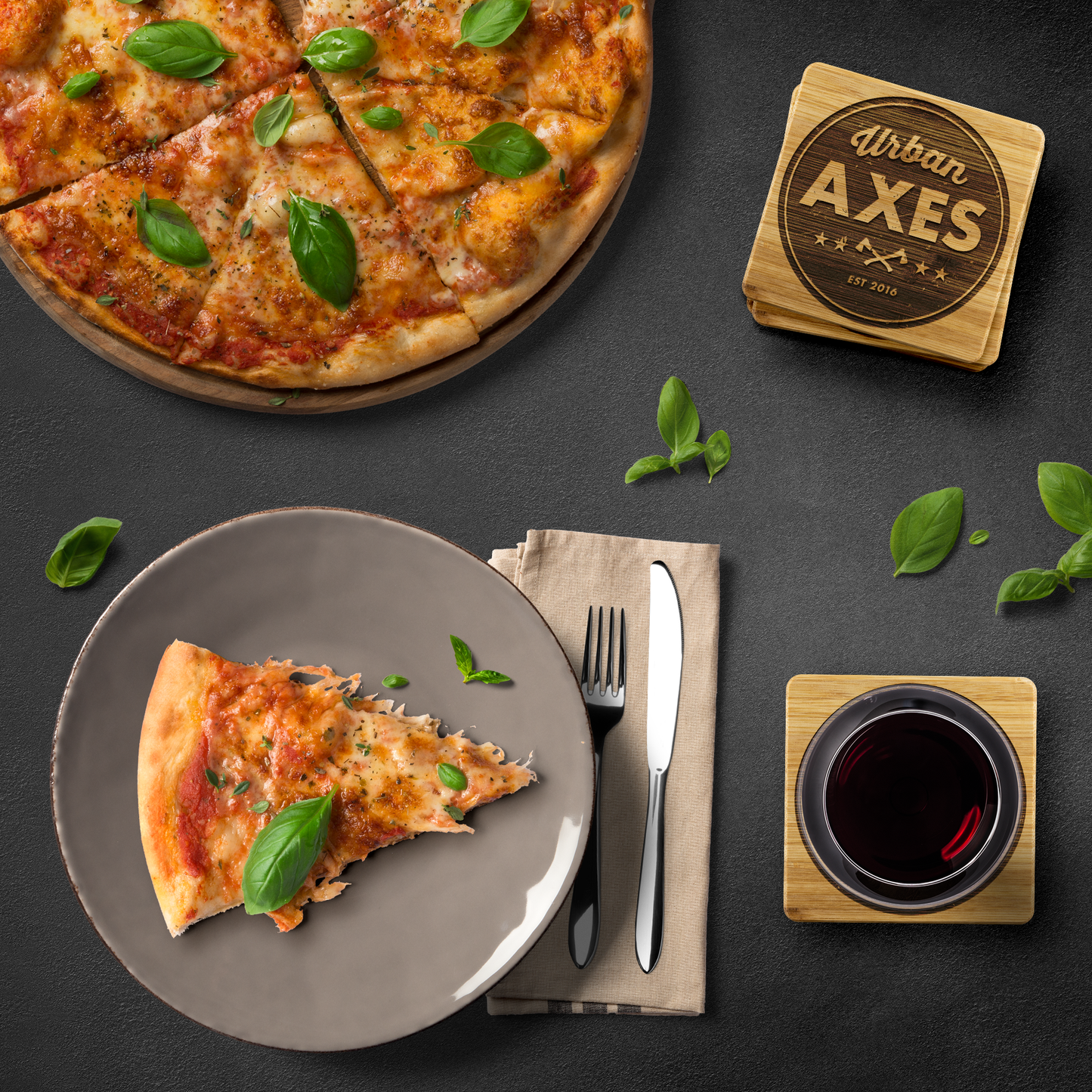 Urban Axes Bamboo Coasters