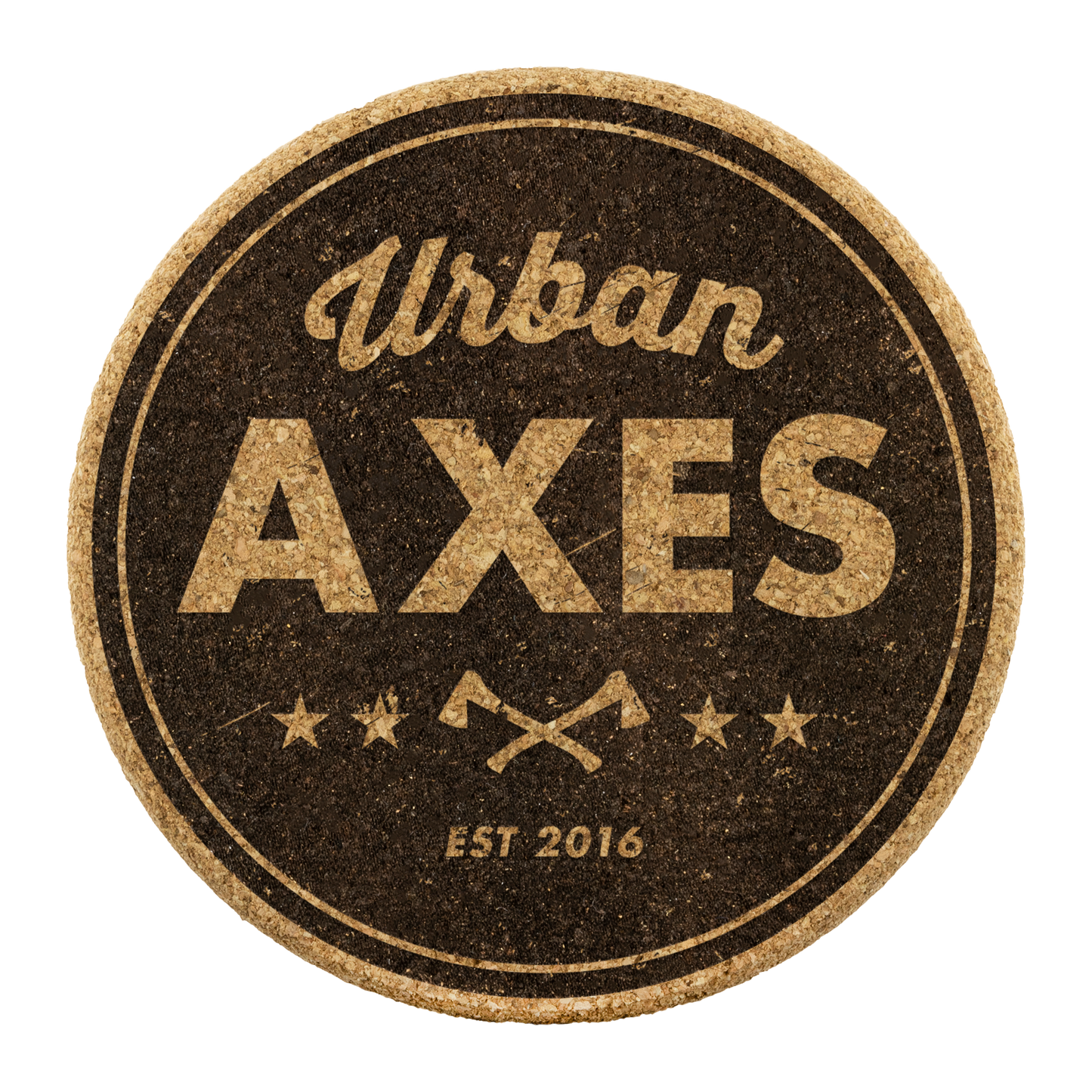 Urban Axes Cork Coasters