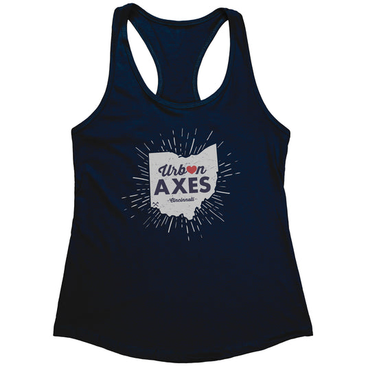 Cincinnati, The Heart of It All - Next Level Women's Racerback Tank