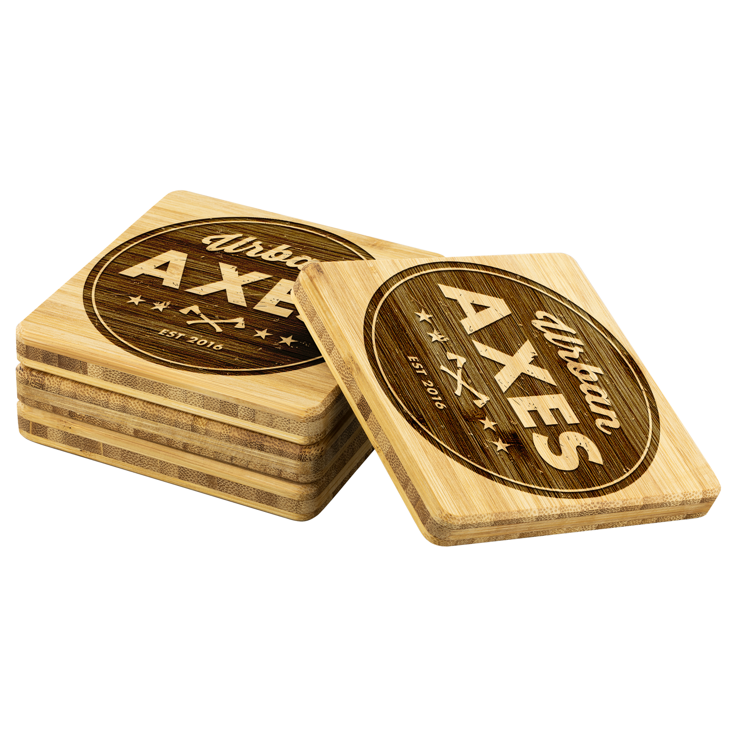 Urban Axes Bamboo Coasters