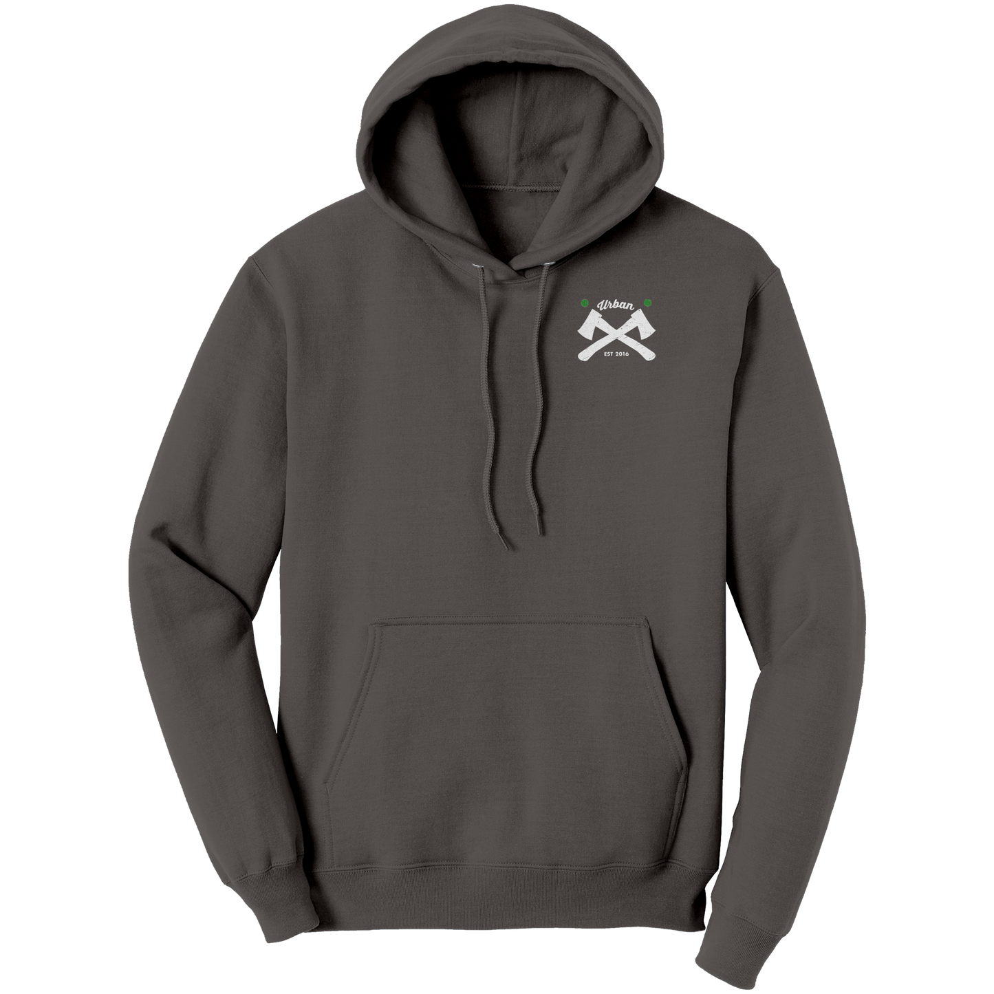 Urban_Axes_Hoodie_-_Crossed_Axes_on_Fron_Charcoal_Front_Mockup.png
