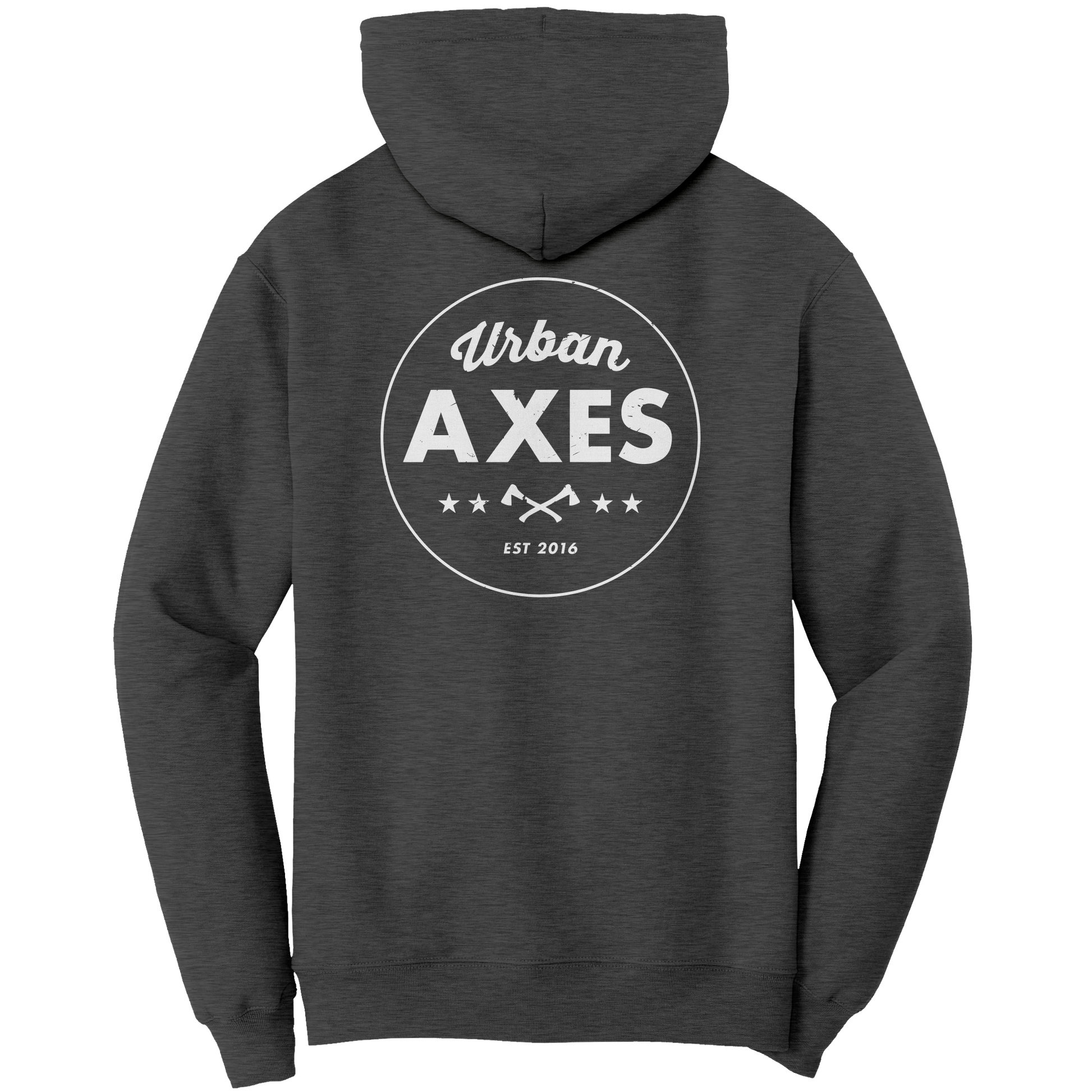 Urban_Axes_Hoodie_-_Crossed_Axes_on_Fron_Dark_Heather_Back_Mockup.png