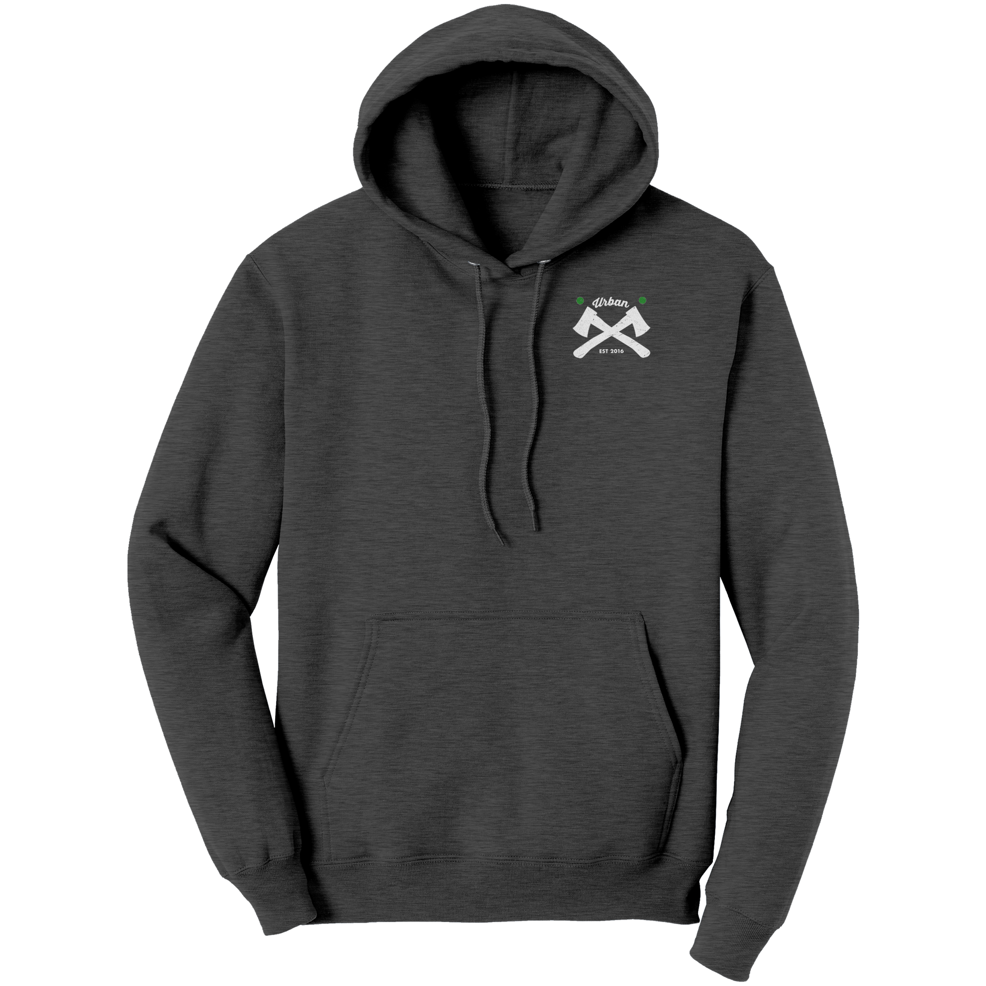 Urban_Axes_Hoodie_-_Crossed_Axes_on_Fron_Dark_Heather_Front_Mockup.png