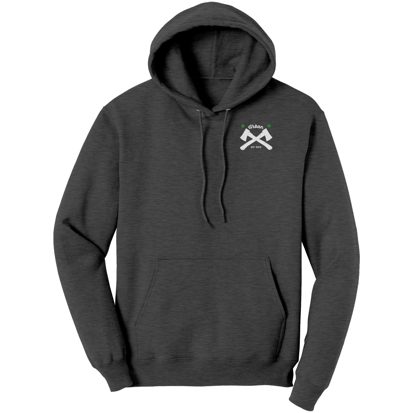 Urban_Axes_Hoodie_-_Crossed_Axes_on_Fron_Dark_Heather_Front_Mockup.png